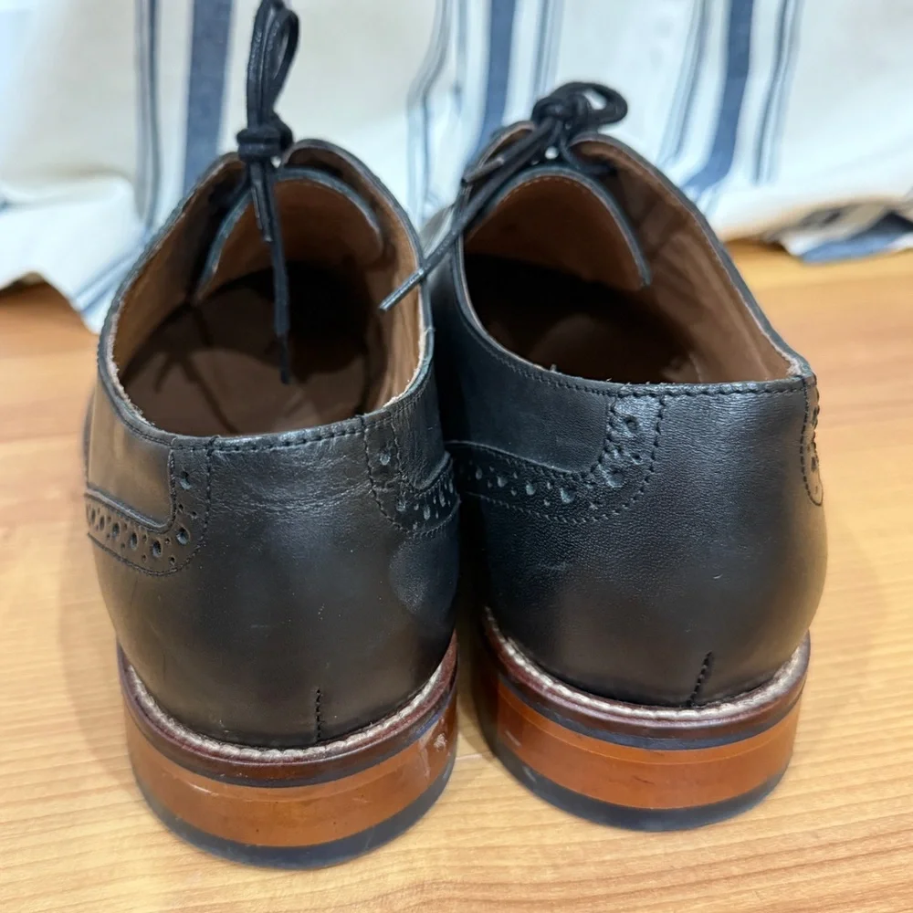 Johnston & Murphy Conard 2.0 Cap Toe Black Leather Oxford Shoes, 9.5 - Picture 3 of 6